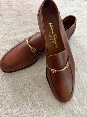 SALVATORE FERRAGAMO Studio Penny Loafer Mens Size 8.5 D Brown Leather Shoe Italy SALVATORE FERRAGAMO Studio Penny Loafer Mens Size 8.5 D  main image 4